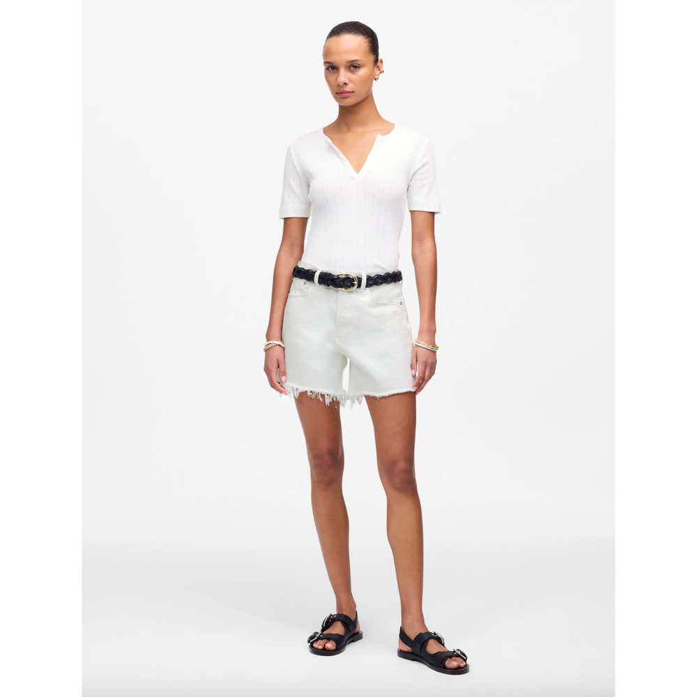Madewell The Brynn Long Short Pure Low Slung Rigid Denim White Relaxed US 29 NWT - Picture 2 of 13